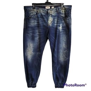 Decibel Dark Blue Acid Wash Jogger Jeans‎